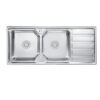 Rectangular Double Bowl Single Drain Stainless Steel Sink (Linear Design - Drainage Kit Included)