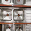 Rectangular Double Bowl Single Drain Stainless Steel Sink (Linear Design - Drainage Kit Included)