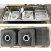 Rectangular Double Bowl Single Drain Stainless Steel Sink (Linear Design - Drainage Kit Included)