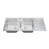 Rectangular Double Bowl Single Drain Stainless Steel Sink (Linear Design - Drainage Kit Included)