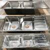 Rectangular Double Bowl Single Drain Stainless Steel Sink (Linear Design - Drainage Kit Included)