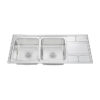 Rectangular Double Bowl Single Drain Stainless Steel Sink (Grid Design - Drainage Kit Included)