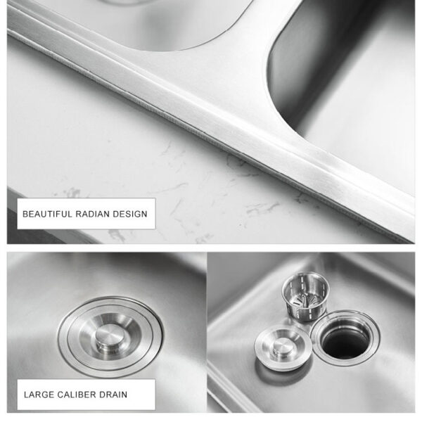 Rectangular Triple Bowl Stainless Steel Sink (Standard Triple Basin)