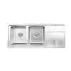 Rectangular Double Bowl Single Drain Stainless Steel Sink (Grid Design - Drainage Kit Included)