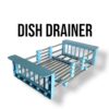 Dish-Drainer-Hosmart-scaled-1000x1000 Rectangular Double Bowl with Accessory Slots and Drying Rack (Gold Finish)