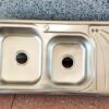 Rectangular Double Bowl Single Drain Stainless Steel Sink (Drainage Kit Included)