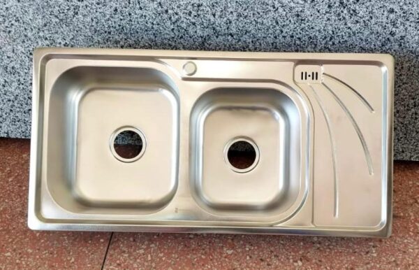 Rectangular Double Bowl Single Drain Stainless Steel Sink (Drainage Kit Included)