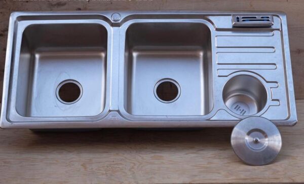 Double-Bowl-Single_with-Bin-600x363 Rectangular Double Bowl with Side Bin and Knife Holder (Drainage Kit Included)
