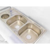 Rectangular Double Bowl with Side Bin Stainless Steel Sink (Drainage Kit Included)A heavy-duty rectangular kitchen sink featuring two large identical washing basins, an integrated Side Bin for specialized soaking, and a complete professional drainage installation kit.
