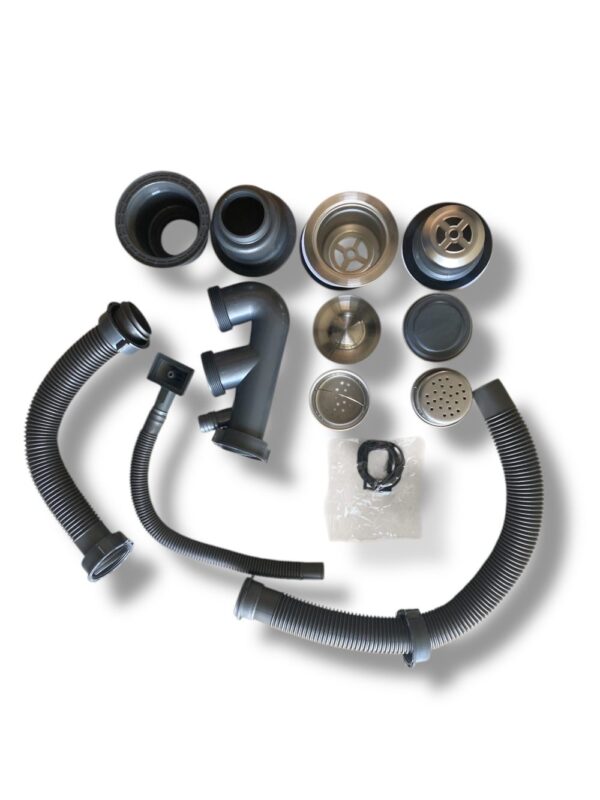 Gold-coated-double-sink-78cm-by-43cm-copy-3-scaled-1000x1333 Rectangular Double Bowl with Accessory Slots and Drying Rack (Gold Finish)