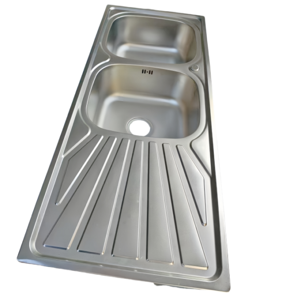 Rectangular Double Bowl Single Drain Stainless Steel Sink (Drainage Kit Included)