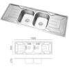 H0c3398da19ce4a2e859effd786f54ad44 Rectangular Double Bowl Double Drain Stainless Steel Sink (Geometric Design)