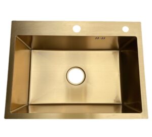 Gold Rectangular Single Bowl Kitchen Sink (Drainage Kit Included)