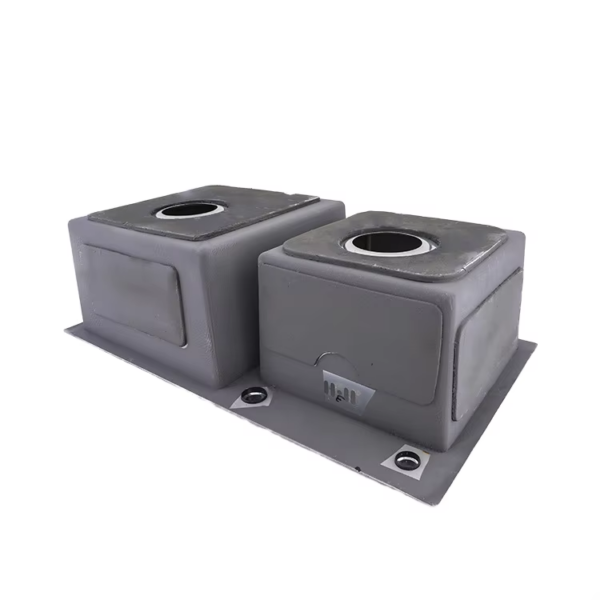 Rectangular Double Bowl with Accessory Slots and Drying Rack (Satin Stainless Finish)