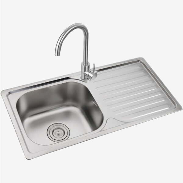 Rectangular Single Bowl Single Drain Stainless Steel Sink (Drainage Kit Included)