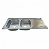 Rectangular Double Bowl Single Drain Stainless Steel Sink (Drainage Kit Included)