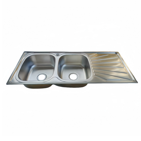 Rectangular Double Bowl Single Drain Stainless Steel Sink (Drainage Kit Included)