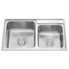 Rectangular Double Bowl Stainless Steel Sink (Dasen Model - Drainage Kit Included)