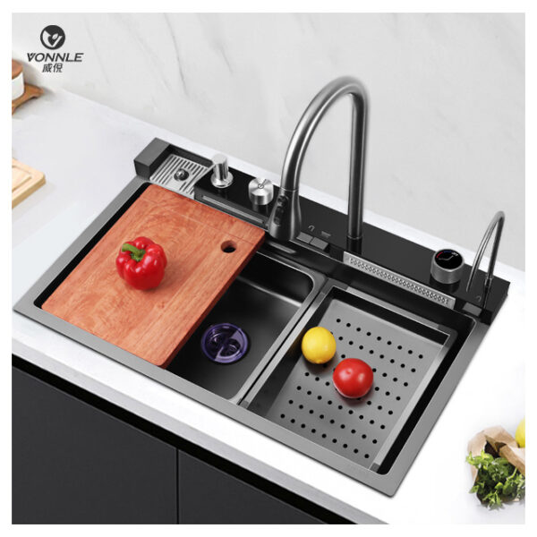 Premium Nano-Finish Waterfall Smart Sink Station (With Glass Rinser)