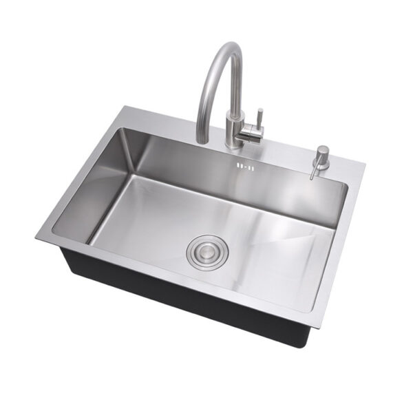 Stainless Steel Rectangular Single Bowl Kitchen Sink (Drainage Kit Included)