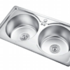 Round Double Bowl Stainless Steel Sink (Drainage Kit Included)