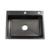 Matte Black Rectangular Single Bowl Kitchen Sink (Drainage Kit Included)