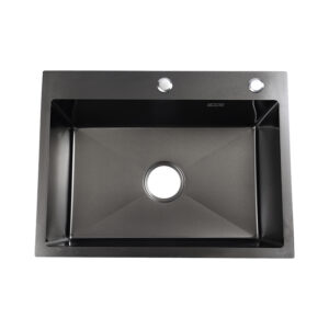 Matte Black Rectangular Single Bowl Kitchen Sink (Drainage Kit Included)