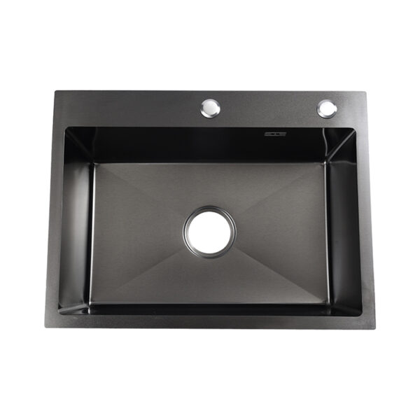 Matte Black Rectangular Single Bowl Kitchen Sink (Drainage Kit Included)
