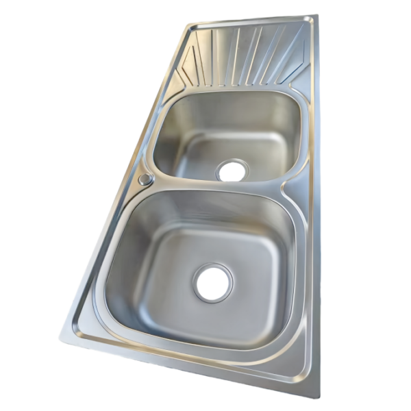 Rectangular Double Bowl Single Drain Stainless Steel Sink (Drainage Kit Included)