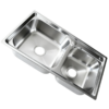 Rectangular Double Bowl Stainless Steel Sink (Dasen Model - Drainage Kit Included)
