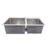 Rectangular Double Bowl with Accessory Slots and Drying Rack (Satin Stainless Finish)
