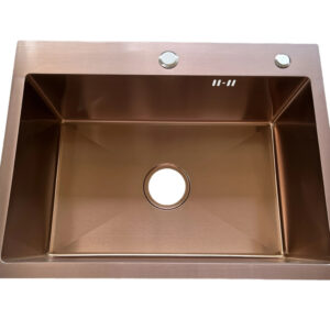 Rose Gold Rectangular Single Bowl Kitchen Sink (Drainage Kit Included)