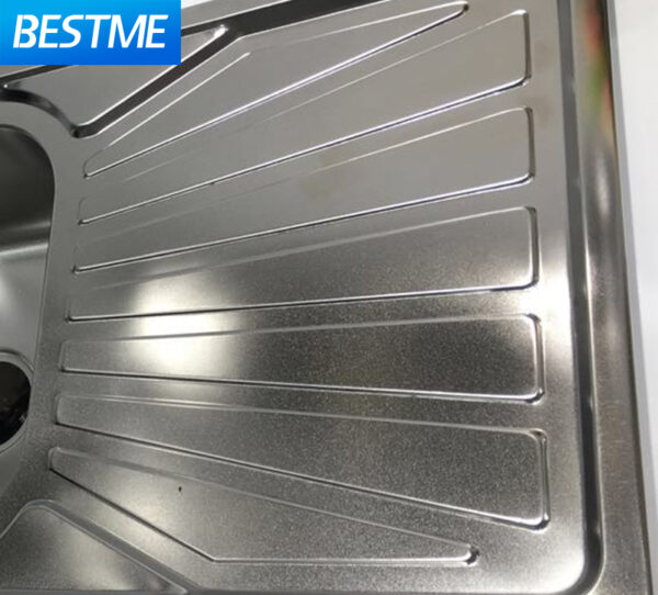 Rectangular Double Bowl Double Drain Stainless Steel Sink (Sunburst Design - Drainage Kit Included)