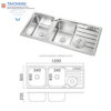 H7f8ebc312edb479991c38125151f73c0t Rectangular Double Bowl with Side Bin and Knife Holder (Drainage Kit Included)