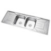 H82248379c5be41689c3574251d2dd03ch Rectangular Double Bowl Double Drain Stainless Steel Sink (Geometric Design)