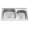 Rectangular Double Bowl Stainless Steel Sink (Dasen Model - Drainage Kit Included)