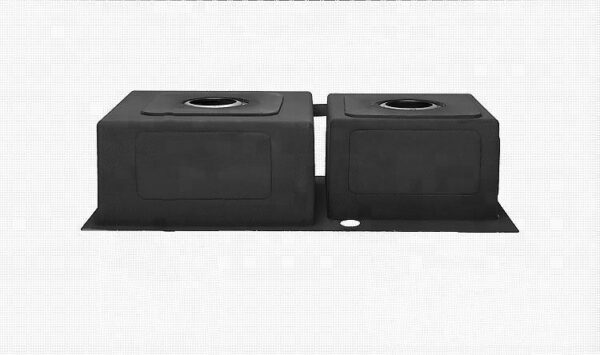 Rectangular Double Bowl with Side Bin, Knife Holder, and Soap Dispenser (Drainage Kit Included)