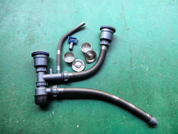 Rectangular Double Bowl Double Drain Stainless Steel Sink (Ribbed Design)