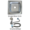 H9e42f097370e4ac582d0ea5e57445bcai Stainless Steel Square Single Bowl Kitchen Sink(Drainage kit included))