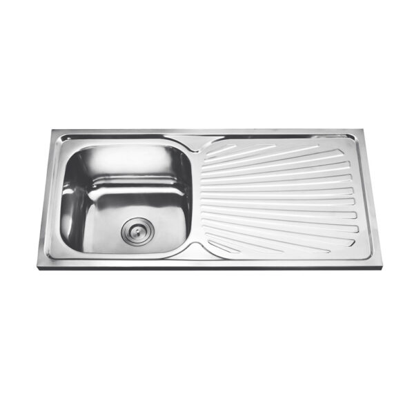 Rectangular Single Bowl Single Drain Stainless Steel Sink (Drainage Kit Included)