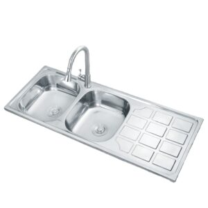 Rectangular Double Bowl Single Drain Stainless Steel Sink (Standard Model - Drainage Kit Included)