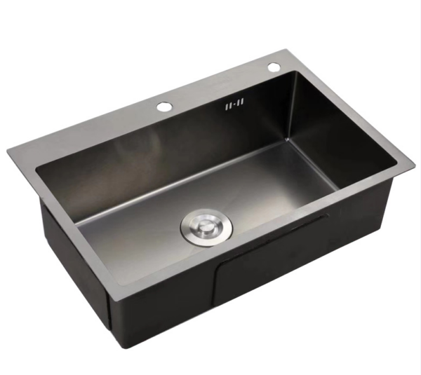 Grey Rectangular Single Bowl Kitchen Sink (Drainage Kit Included)