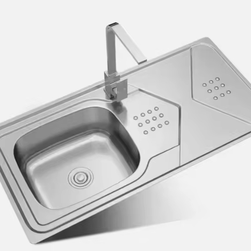 Rectangular Single Bowl Single Drain Stainless Steel Sink (Drainage Kit Included)