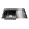 Hb08967e393554bc8aae297dd3e6a2c58v Grey Rectangular Single Bowl Single Drain Stainless Steel Sink (Drainage Kit Included)