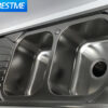 Rectangular Double Bowl Double Drain Stainless Steel Sink (Sunburst Design - Drainage Kit Included)