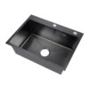 Matte Black Rectangular Single Bowl Kitchen Sink (Drainage Kit Included)