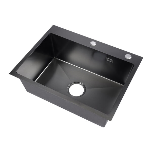 Matte Black Rectangular Single Bowl Kitchen Sink (Drainage Kit Included)