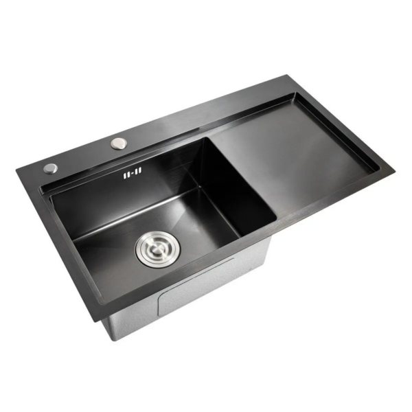 Hc8ac2851eb154fa080861cf905108830t Grey Rectangular Single Bowl Single Drain Stainless Steel Sink (Drainage Kit Included)