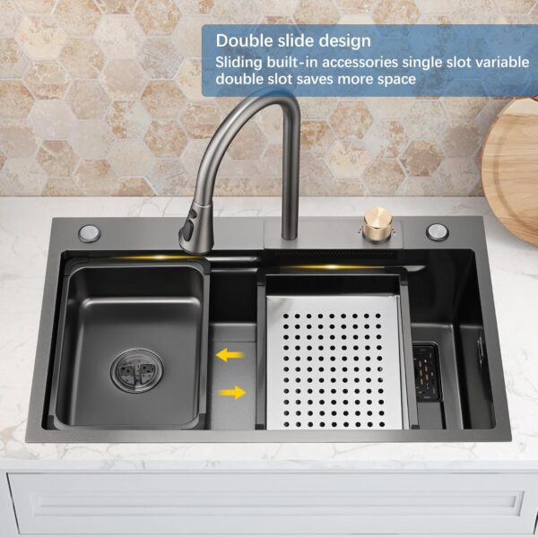 Multifunctional Single Bowl Kitchen Workstation Sink (Complete Accessories Kit)