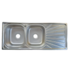 Rectangular Double Bowl Single Drain Stainless Steel Sink (Drainage Kit Included)